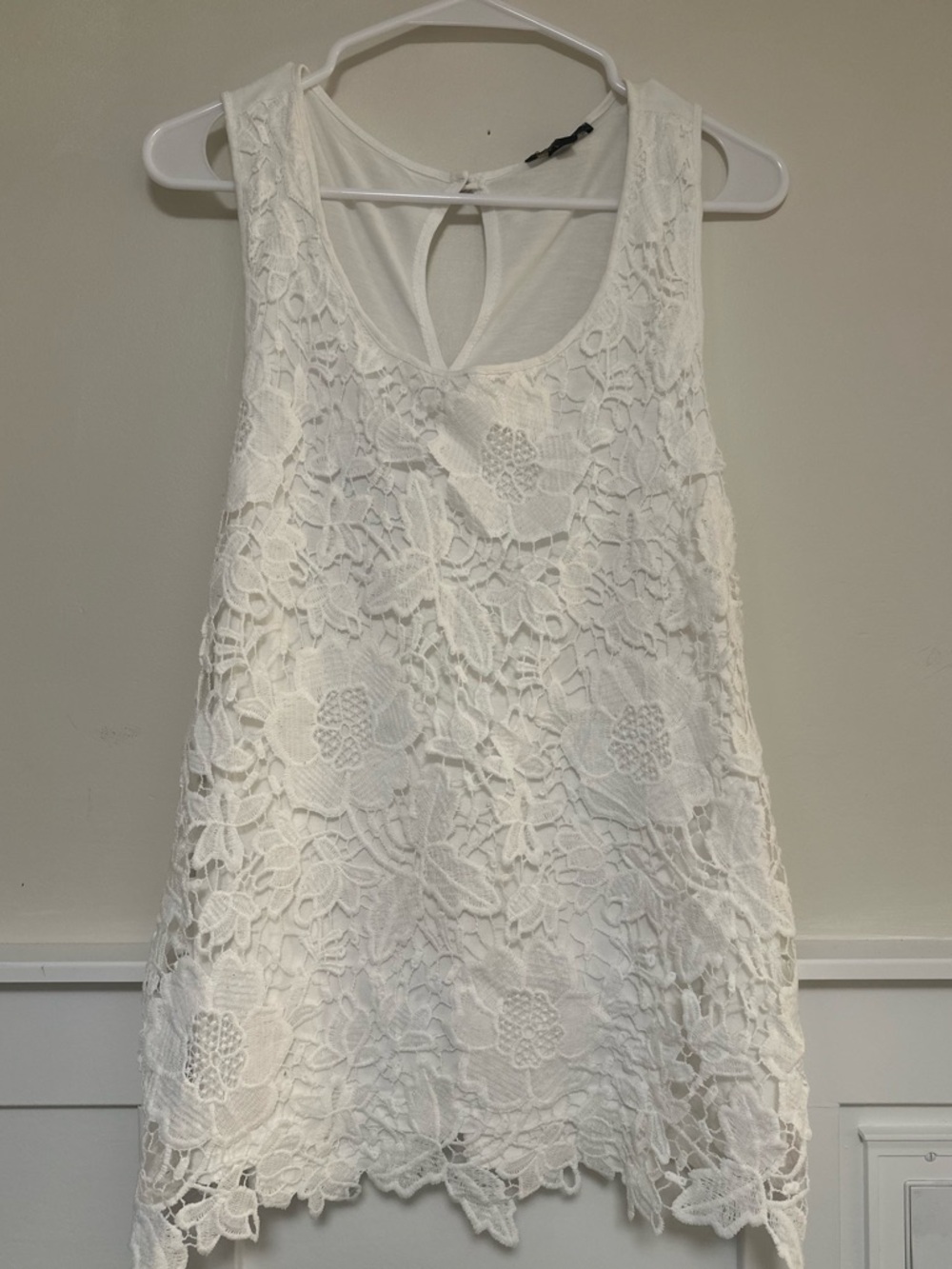 Cupio White Lace Detail Tank